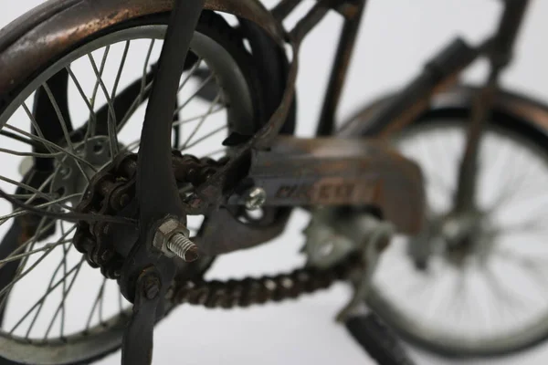 Старая Фигурка Велосипеда Украшение Дома — стоковое фото