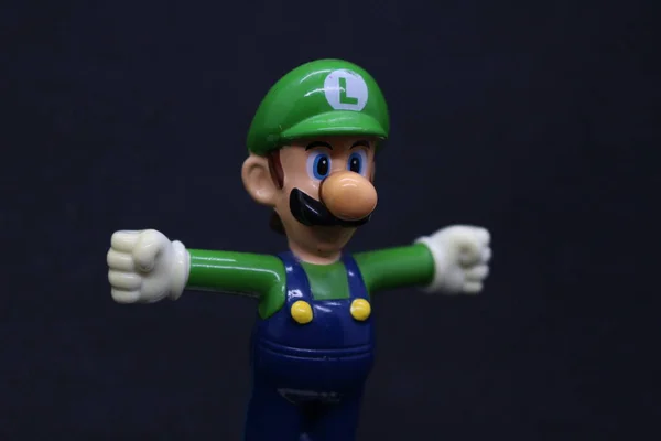 Mario Bross Figur Med Vit Bakgrund Stockbild