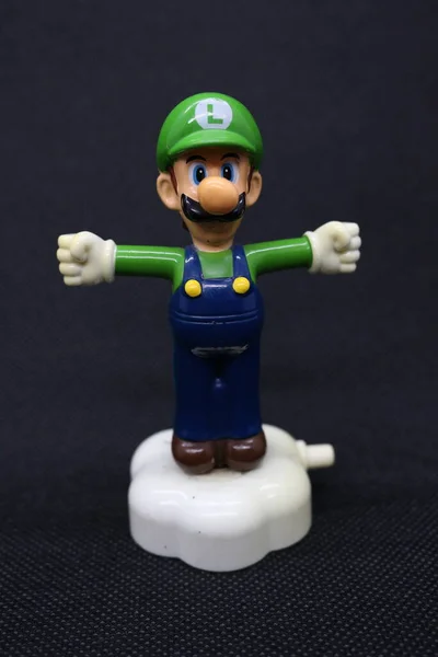 Mario Bross Figur Med Vit Bakgrund Royaltyfria Stockfoton