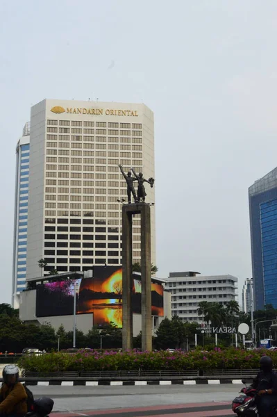 Jakarta Daki Binalar Görkemli Sağlam Monumen Selamat Datang — Stok fotoğraf