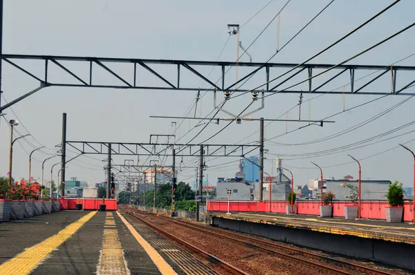 Vista Della Stazione Ferroviaria Sera — Foto Stock