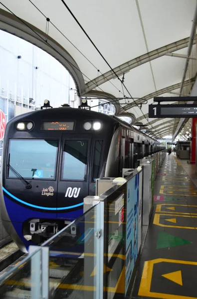 stock image view of the train when departing at noon