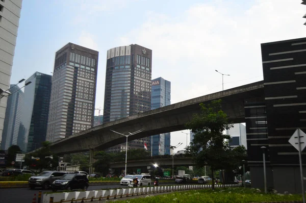 Blick Auf Hohe Und Majestätische Gebäude Jakarta Während Des Tages — Stockfoto