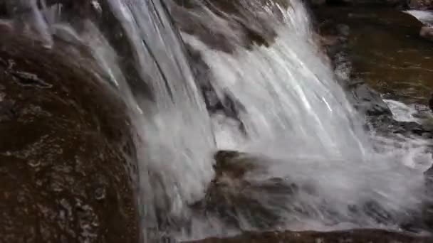 Pohled Vodopád Skalami Čistou Vodou Tento Vodopád Cítí Uprostřed Lesa — Stock video