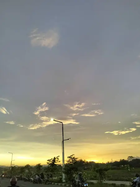 Вид Вечернее Небо Золотого Часа — стоковое фото