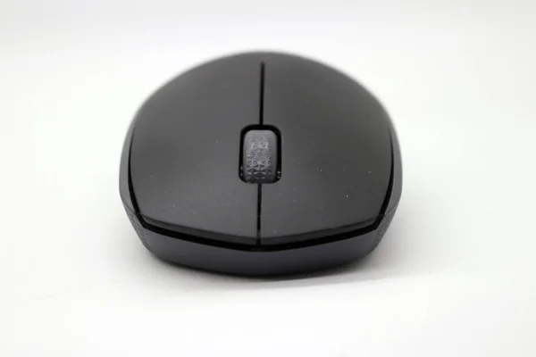 Black Wireless Mouse White Background — Stock Photo, Image
