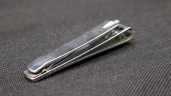 Залізні Ножиці Ізольовані Сірому Фоні — стокове фото