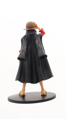 Maymun D. Luffy figürlü aktör, beyaz arkaplan..