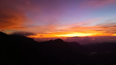 Sunrise view from Mount Bromo in East Java, Indonesia clipart