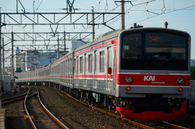 15 Mart 2025, Endonezya Demiryolu 'nun ön görünümü veya halk arasında KRL olarak bilinir.