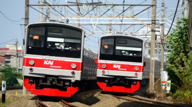04 Mart 2025, Endonezya Demiryolu 'nun ön görünümü veya halk arasında KRL olarak bilinir.