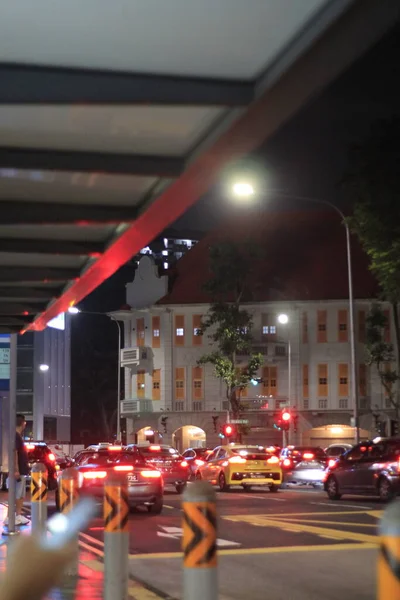 Singapur Şehrinin Gece Manzarası — Stok fotoğraf