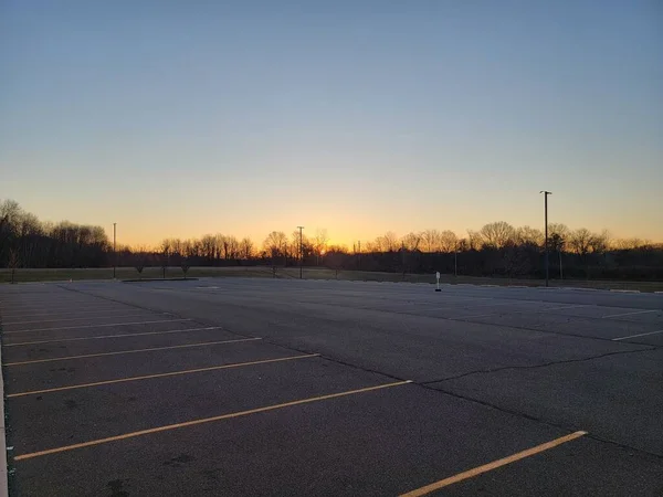 Sunrise Morning View Parking Lot — Stock Photo, Image