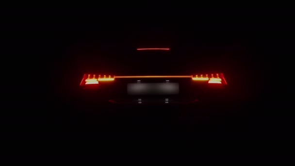 Włączanie Reflektorów Samochodowych Led Nocy Nowe Nowoczesne Reflektory Samochodowe Samochód — Wideo stockowe