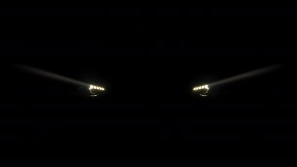 Car Headlight Blinking Dark Sports Car Headlight Switching Car Led — Stock videók