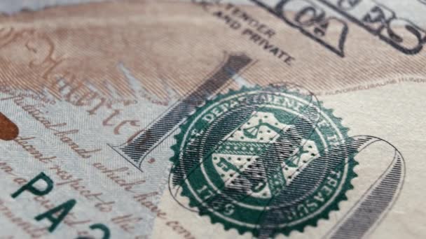 Cash Money Banknotes Macro Many 100 American Dollar Bills 100 — Stockvideo