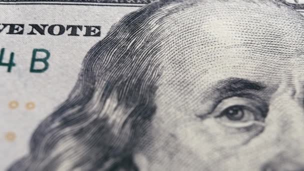 Close Detail Dollars Bill Extreme Close Macro Shot Banknote American — Video Stock