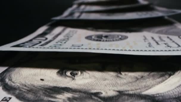 Close Detail Dollars Bill Extreme Close Macro Shot Banknote American — Vídeo de Stock