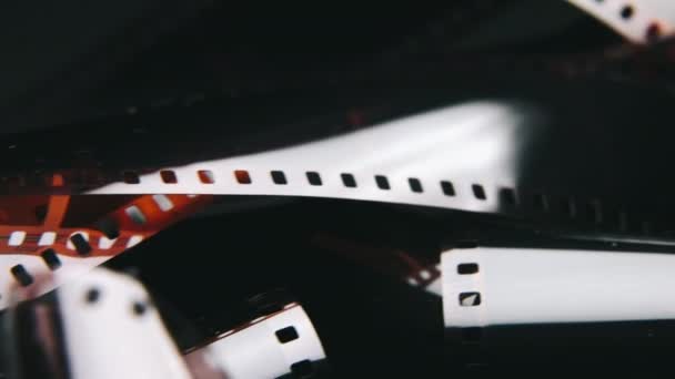 Scrolls Old Color Shabby Film Tape Image Close Retro Filmstrip — Vídeo de Stock
