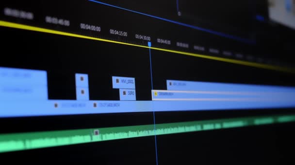 Editor Películas Resalta Selecciona Mueve Imágenes Proyecto Edición Línea Tiempo — Vídeos de Stock