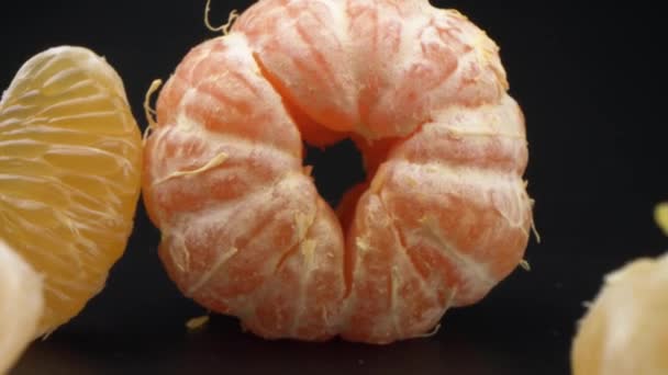 Saftige Reife Mandarinen Mandarinen Aus Nächster Nähe Vitamine Gesunde Ernährung — Stockvideo