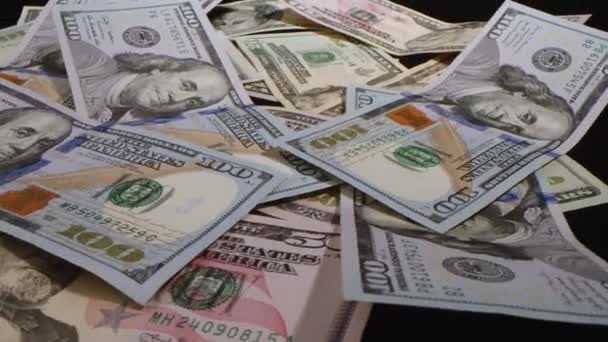 Extreme Macro Video Close 100 Dollar Banknote Camera Movement 100 — Vídeo de Stock