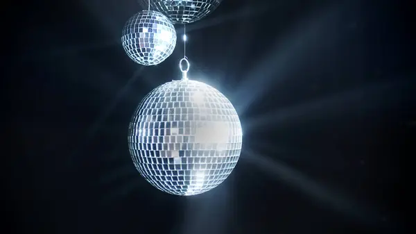 Färgglad Disco Spegel Bollar Belyser Bakgrunden Till Nattklubb Festen Tänder — Stockfoto