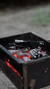 Yakacak odun, ateş ve kömürden çıkan duman. 