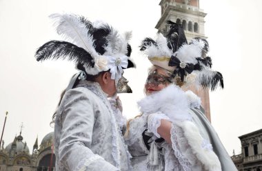 Couple of people dressed up for the Venice Carnival