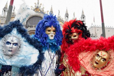 Couple of people dressed up for the Venice Carnival