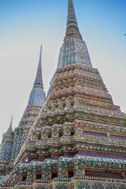 Wat Pho tapınağından Stupa ve Pagoda ve Grand Palace Bangkok.Tayland