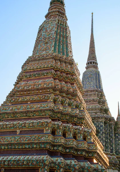 Stupa Und Pagode Vom Tempel Wat Pho Und Grand Palace — Stockfoto