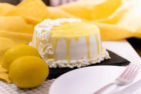 Lemon Cake Concept Homemade Professional Pastry — Stock Photo, Image