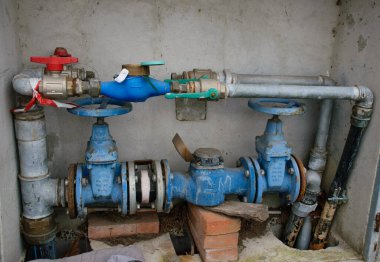 Mavi hidro motor pompası. İş ve profesyonel endüstri kavramı