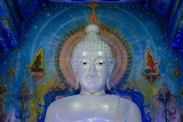 Blauwe Tempel Wat Rong Suea Ten Prachtige Tempel Chiang Rai — Stockfoto