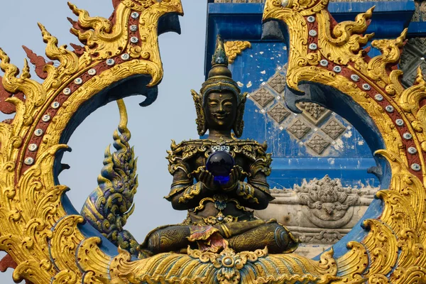 Blue Temple Wat Rong Suea Ten Beautiful Temple Chiang Rai Royalty Free Stock Images