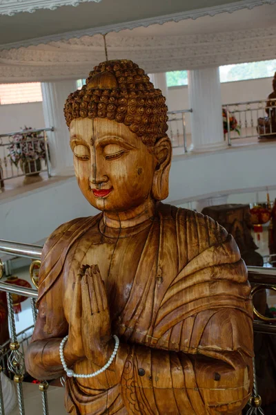 Figura Buda Madera Templo Chino Wat Hyua Pla Kang Chiang — Foto de Stock
