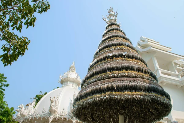 Vista Exterior Templo Branco Chiang Rai Norte Tailândia — Fotografia de Stock