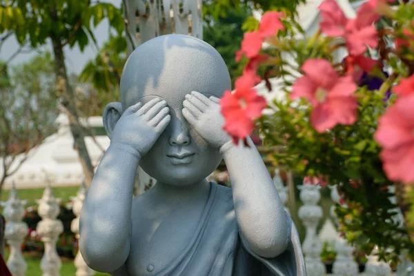 Light Greystone Kind Boeddha Uit Witte Tempel Chiang Rai Ten — Stockfoto