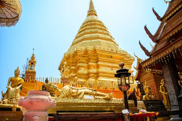 Wat Phra Doi Suthep Templo Mais Famoso Chiang Mai Tailândia — Fotografia de Stock