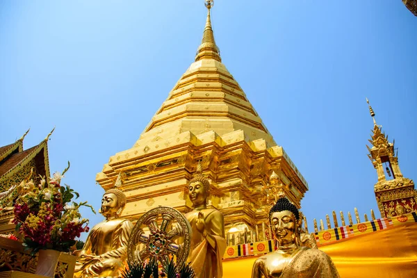 Wat Phra Doi Suthep Найвідоміший Храм Чіангмай Таїланд — стокове фото