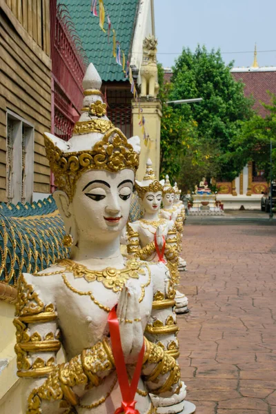 Pequenas Estátuas Budas Templo Wat Buppharam Chiang Mai Norte Tailândia — Fotografia de Stock