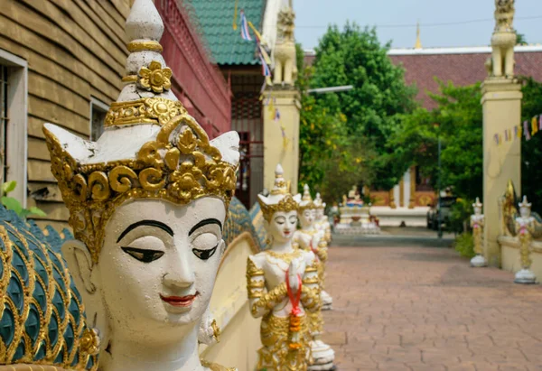 Pequenas Estátuas Budas Templo Wat Buppharam Chiang Mai Norte Tailândia — Fotografia de Stock