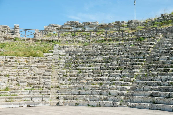 Teatro Grego Antigo Segesta Sítio Arqueológico Sicília Itália — Fotografia de Stock