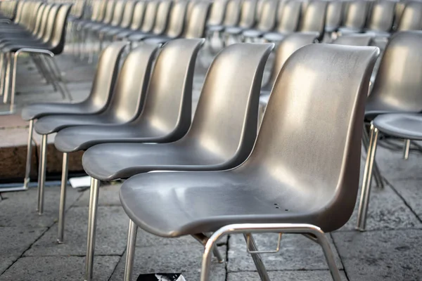 Image of Set of Chairs unfolded for events like congress, meeting, conference or marriage