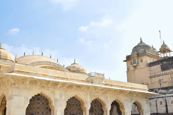 Belső Homlokzatok Boltívekkel Amber Fort Turisztikai Célpont Jaipur India Jogdíjmentes Stock Képek