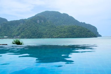 Views of infinity pool at Island from Thale Waek, Koh Phi Phi, Krabi. Thailand clipart