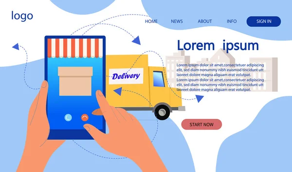  Online schopping.Online delivery service concept.City logistics.Vector illustration.