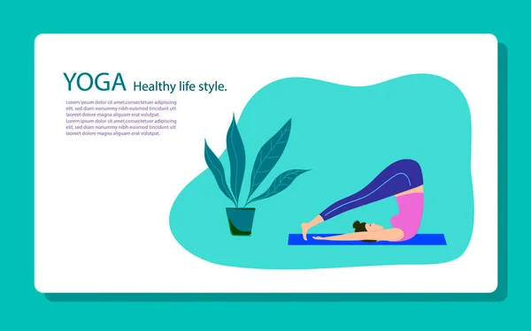 vector flat illustration of a young couple doing exercises in sports gym