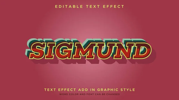 Parlak retro tipografi ve düzenlenebilir metin biçimi efekti Sigmund metin tarzı temasıName